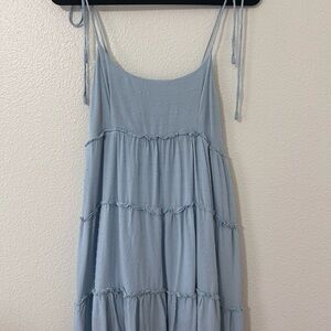 Light Blue Tiered Ruffle and Textured Mini Sundress size L